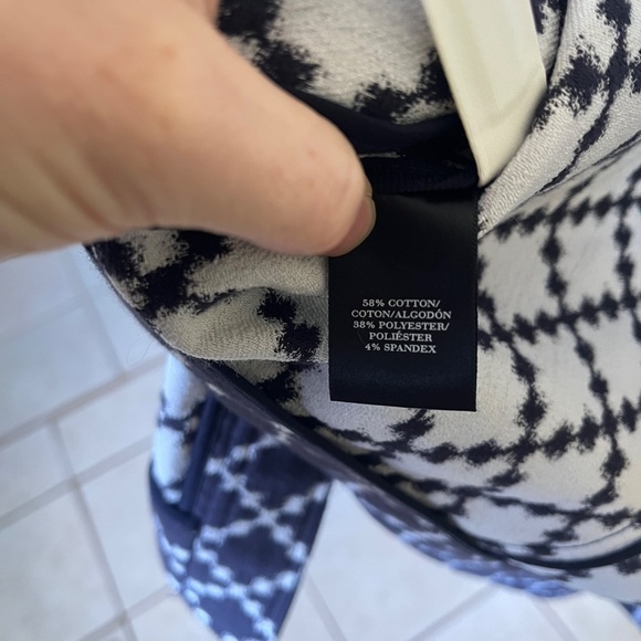 Ann Taylor Geo Diamond Zip Jacket Blazer Office Career | Navy Blue | Size 10 - Picture 10 of 13